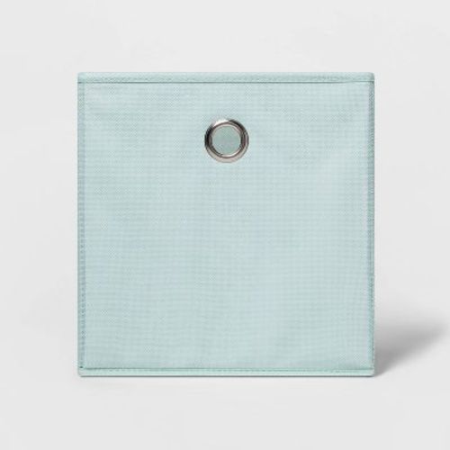 11" Fabric Cube Storage Bin Mint - Room Essentials™: Square, Folds Flat, 11 Inch System Compatible, Decorative