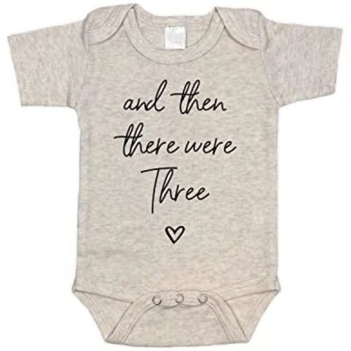 Then There Were Three Pregnancy Announcement Infant Bodysuit for Grandparents, Family and Friends