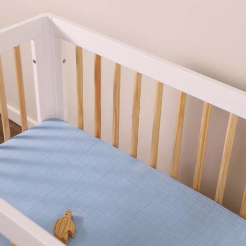 Babyletto Mini Crib Sheet in GOTS Certified Organic Muslin Cotton – Namesake