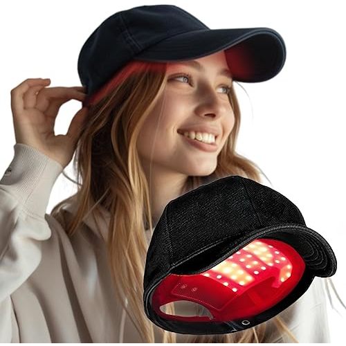 Portable Hair Growth Cap, Red Light Therapy for Hair Loss, Wireless Hat for Men & Women, with Built-in Battery & Controller