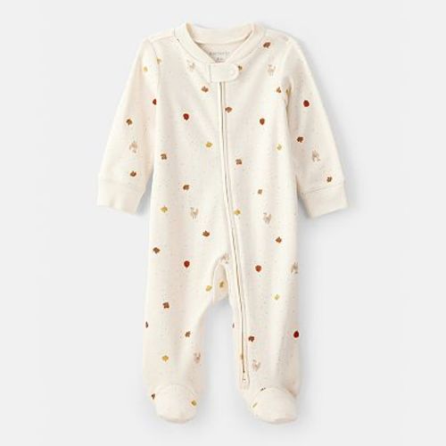 Baby Carter's Thanksgiving Print 100% Cotton Long-Sleeve 2-Way Zip Sleep & Play Pajamas