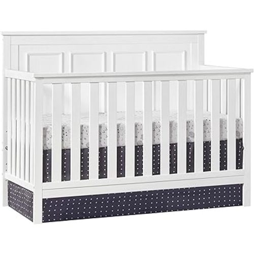 Oxford Baby Bennett 4-in-1 Convertible Baby Crib, Rustic White, GreenGuard Gold Certified