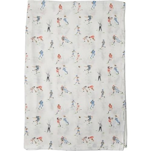 Loulou Lollipop Soft Baby Swaddle Blanket Muslin Wrap Receiving Blanket for Newborn to Toddler Girl and Boy, Large 47” by 47” - Football