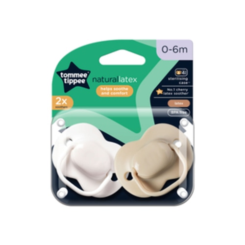 Tommee Tippee Natural Latex Soothers 0-6 Months 2 Pack
