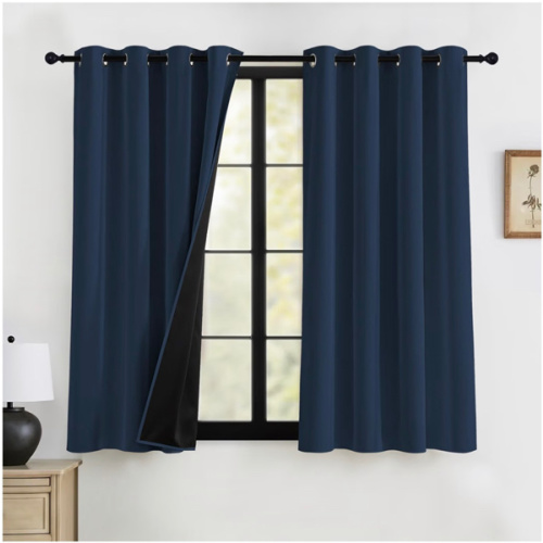 Amazon.com: RYB HOME Navy Blue Blackout Curtains of 63 Inches with Thermal Insulation | Total Room Darkening Drapes, Noise Reducing Window for Bedroom, Dorm Sleep Energy Efficient Cover, W52 x L63, 2 Panels