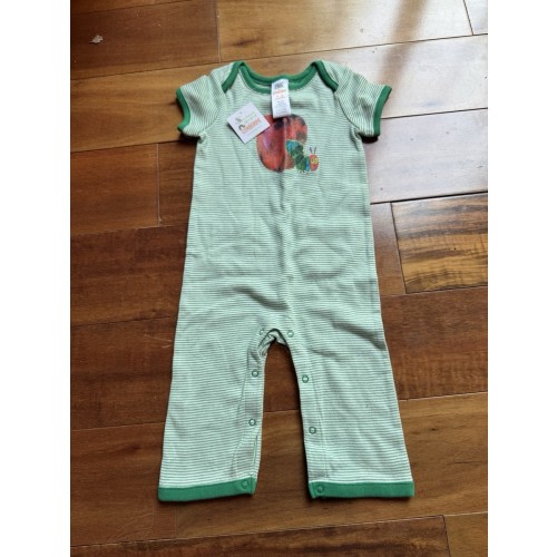 NWT  Gymboree ERIC CARLE Hungry Caterpillar Baby Stripe Romper 12 Months