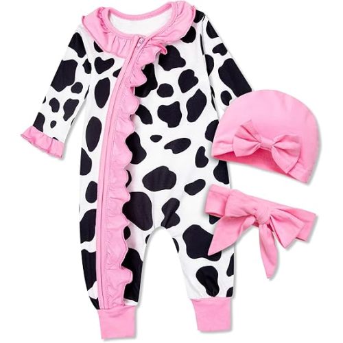 Preemie Newborn Baby Girl Romper 3-Piece Set
