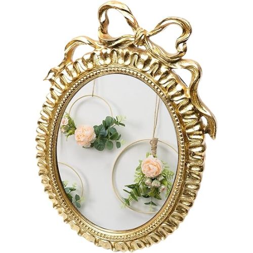 Bitray Vintage Picture Frame, 5 x 7 Inch Oval Bowknot Photo Frames with Glass Front, Home Decor for Wall Haning or Tabletop Display