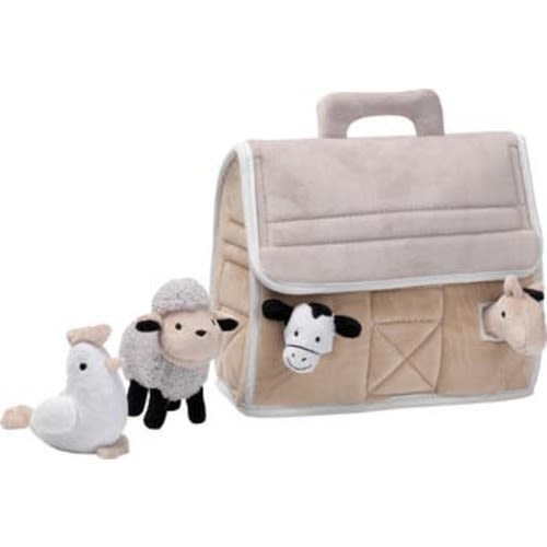 Baby Farm Plush Barn with 4 Stuffed Animals Toy