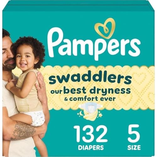 Pampers Swaddlers Diapers, Size 1 (8-14 lbs), 198 Count, Hypoallergenic, Absorbent, Keeps Baby Dry and Comfortable, Skin Safe Disposable Newborn Baby Diaper