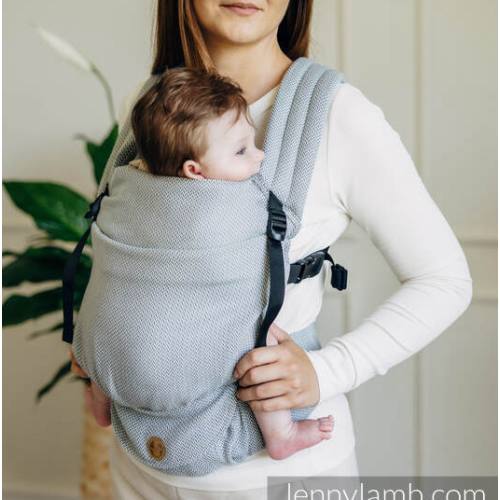 My First Carrier - LennyLight, Standard Size, herringbone weave 100% cotton - LITTLE HERRINGBONE GREY