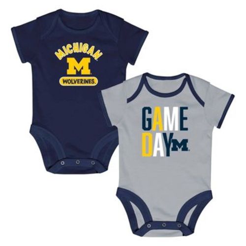 NCAA Michigan Wolverines Newborn 2pk Bodysuit - 6-9M