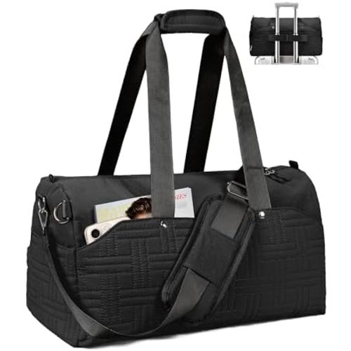 Duffle Bag for Travel, Gift for Women, Gym Bag for Women, Quilted Carry On Tote Bags with Wet Toiletry Pocket, Personal Item Travel Bag, Hospital Bags for Labor and Delivery