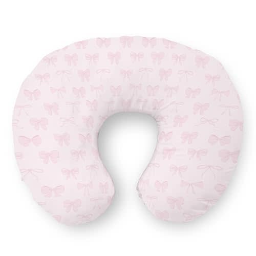 Pastel Pink Bows Nursing Pillow Covers Preppy Girly Ribbons Soft Stretchy Removable Covers Pillowcase for Breastfeeding Pillows Cute Valentine Bows Pillow Slipcover for Baby Girls Boys Newborn
