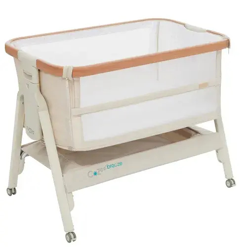 Tutti Bambini Cozee Breeze Lite Bedside Sleeper Bassinet Scandinavian Walnut / Ecru | Baby Bunting AU