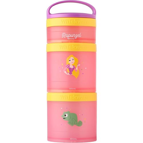 (Rapunzel) DiSNEY PRINCESS Whiskware Stackable Snack Pack - 3 Jar + Handle - White/Pink/Purple