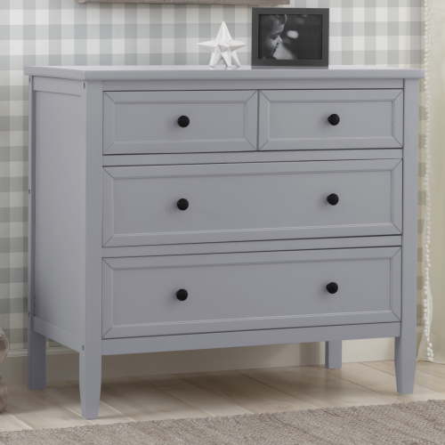 Delta Children Epic 3 Drawer Dresser with Interlocking Drawers - Greenguard Gold Certified, Grey