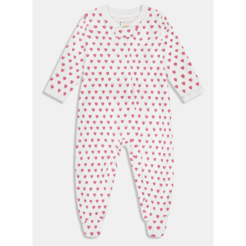 Infant Hearts Zipper Footie
