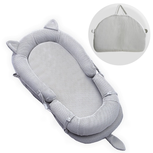 Bellababy Baby Lounger Pillow, Ultra Soft Cotton & Breathable Fiberfill High Quality Lounger, Portable Adjustable Floor Seat for Travel, Must Have Essentials