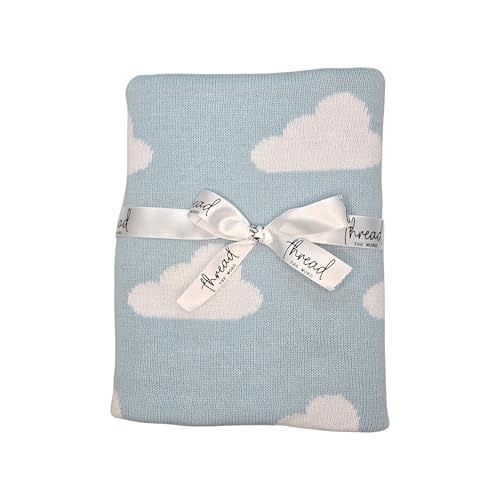 The Cloud Blanket - 100% Organic Cotton Baby Blanket, American Made, 30x40in - Bassinet, Crib, Stroller - Gift Registry Baby Shower for Newborns and Kids