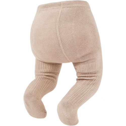 Zando Opaque Cotton Tights for Baby Girls, Infants & Toddlers, Cozy Winter Leggings with Cable Knit Design, Size 0-3M to 6-7T