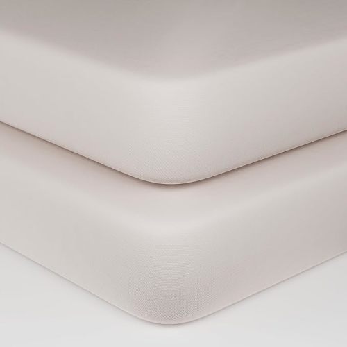 Organic Cotton Fitted Crib Sheets - 100% GOTS Certified Organic Cotton, All-Natural, Dye-Free, Unbleached, Toxic-Free & Breathable Baby Crib Sheets for Standard Crib Mattresses (2 Pack)