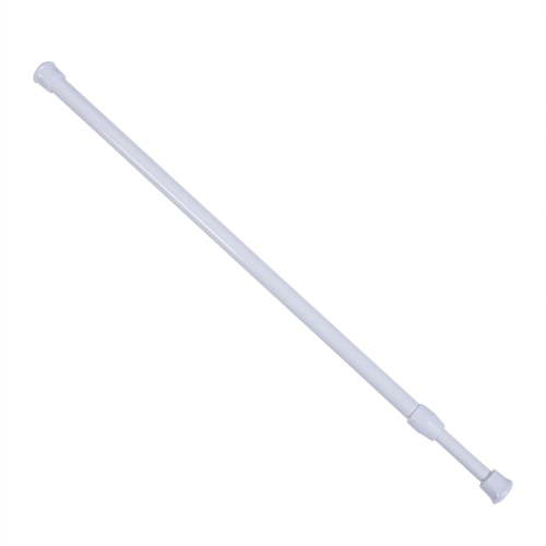 Adjustable Tension Rod Extendable Curtain Rod for Closet Wardrobe Bookshelf Small Window White