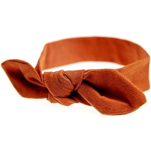 embé Bow Headband for Babies 0-5 Months - Rust | Bandana for Babies 6-14 lbs | 100% Jersey Cotton