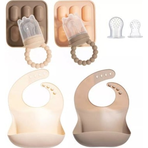 Silicone Baby Fruit Feeder and Bib Set