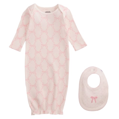 Bow Print Gown & Bib