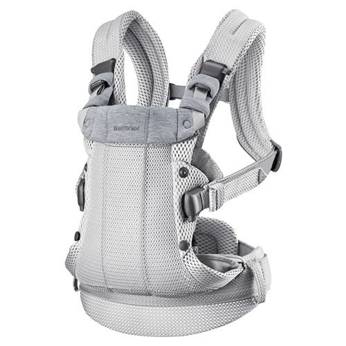 BabyBjörn Baby Carrier Harmony, Silver, 3D Mesh | 3-in-1 Ergonomic Baby Carrier; Newborn, Facing-In, Outward-Facing, and Back Carrying Positions Supported (7-40 lbs), Newborn to Toddler
