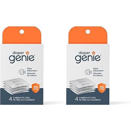 Diaper Genie Carbon Filter (8-Pack) | Diaper Pail Odor Eliminator & Deodorizer | Compatible with the Diaper Genie Complete and Expressions Pail