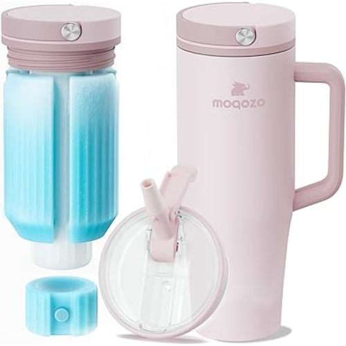Reuseable Breastmilk Storage Bottle, Portable Breast Milk Cooler for Outdoor Travel TSA Approved, 40oz Larger Capacity Chiller Container Keeps Milk Fresh for 24+ Hours (Pink)