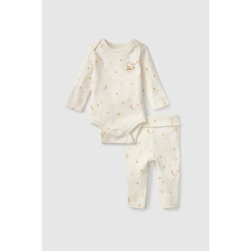 Baby 2pc Little Snoopy Halloween Long Sleeve Bodysuit & Bottom Set - White 6-9M
