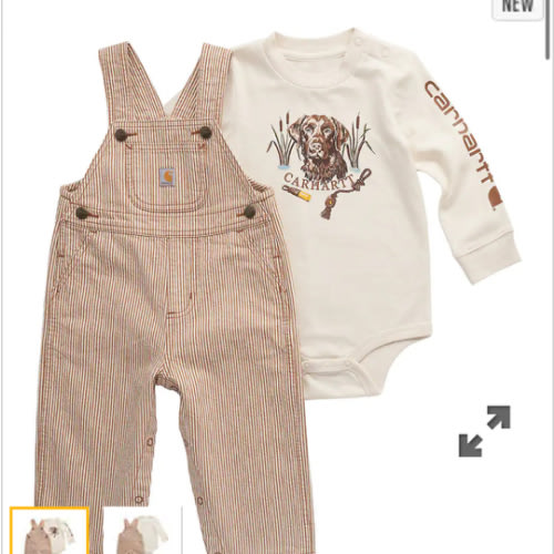Boys' 2-Piece Long Sleeve Bodysuit & Stripe Overall Set (Baby) | Kids' Sets | Carhartt