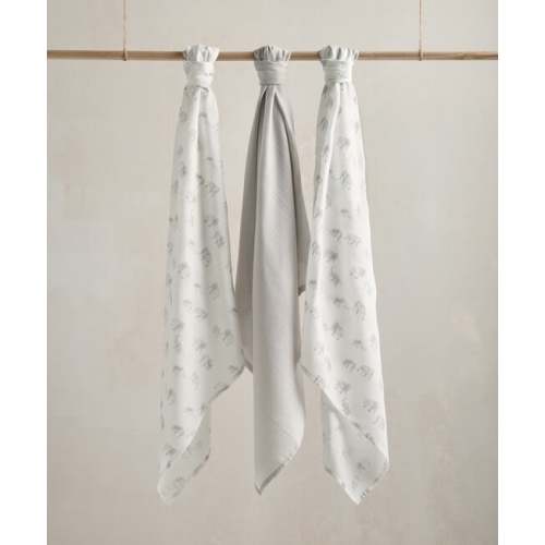 Large Elephant Muslin Squares - 3 Pack