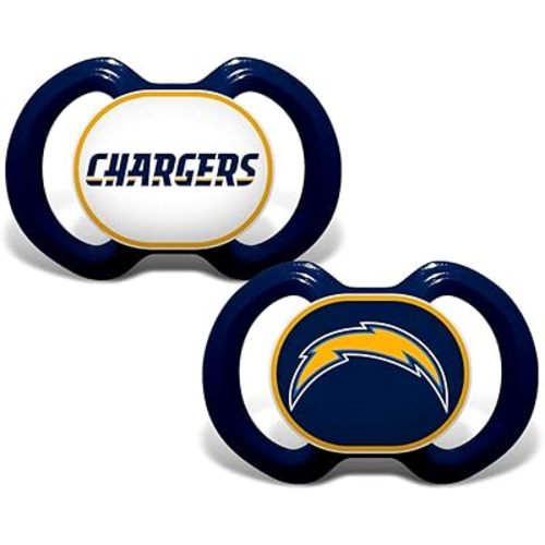 BabyFanatic Pacifier 2-Pack - NFL Los Angeles Chargers - Officially Licensed League Gear