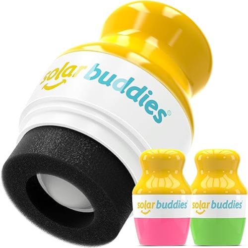 Solar Buddies Sunscreen Applicator - Pink & Green Duo - BPA-Free | Refillable Roll on Sponge | For Kids, Adults & Families | Holds 3.4fl oz | Perfect Size for Travel