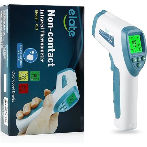Elate Forehead Thermometer | Baby Thermometer for Adults, Kids, Infants | No-Touch Digital Infrared with Fever Alarm | Home Medical Grade for Nurse Accessories | Newborn Essentials