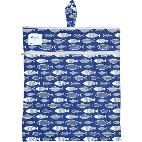 Green Sprouts Eco Wet & Dry, Swim Diaper Bag - Blue Fish - One Size
