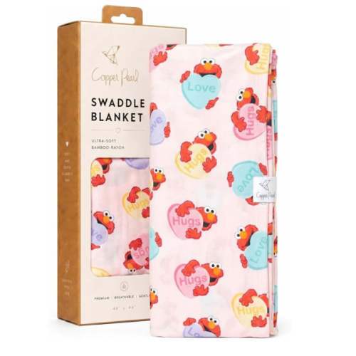 Elmo Heart Candy Swaddle Blanket