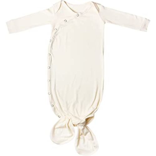 Copper Pearl Baby Gown - Knotted Newborn Sleepers for Baby Boy and Girl, Soft Stretchy Long Sleeve Infant Gowns with Bottom Tie and Hand Mittens, Perfect Hospital Coming Home Outfit (Yuma)