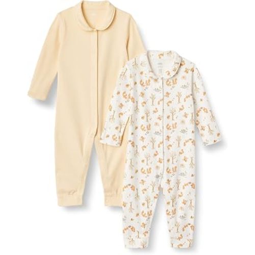Amazon Essentials x Sofia Grainge Unisex Babies' Cotton Footless Sleepsuit, Pack of 2