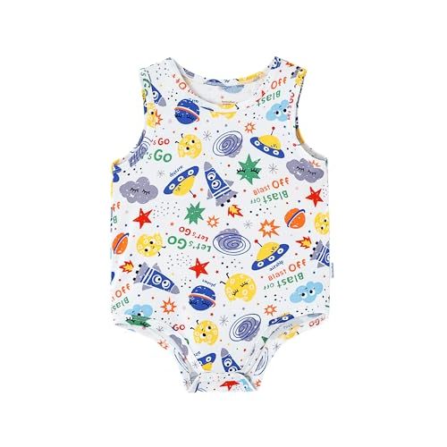 Baby Boy Girls Sleeveless Bodysuits Ultra Soft Tank Pajamas Infant Unisex Sleepwear