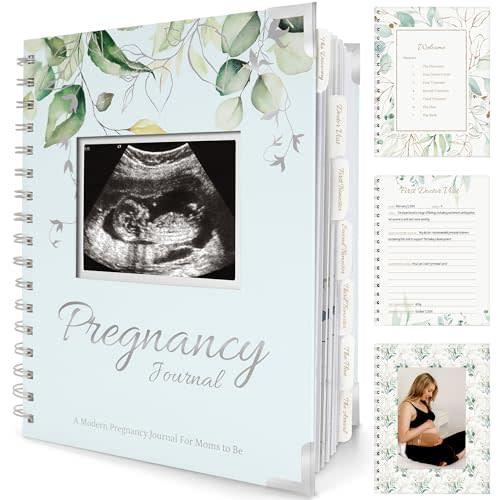Pregnancy Journal for First Time Moms Gifts - 90 Pages Hardcover Pregnancy Memory Book, Beautiful & Cute Baby Book Keepsake, Ultrasound Baby Scrapbook, Mom To Be Gift (Frost)