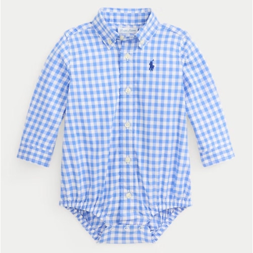 Gingham Cotton Poplin Bodysuit