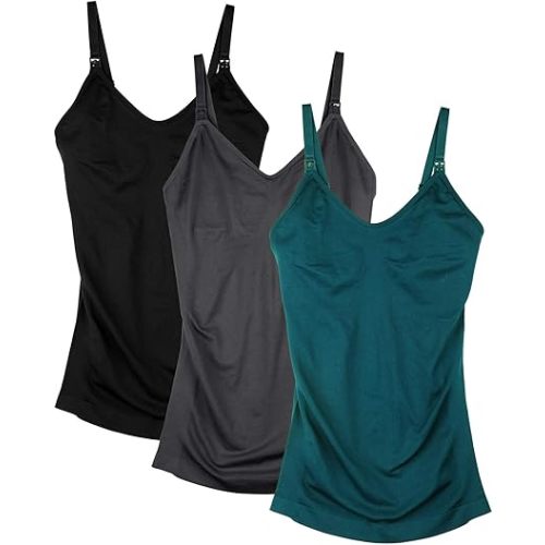 Womens Maternity Nursing Tank Cami for Breastfeeding with Adjustable Straps
