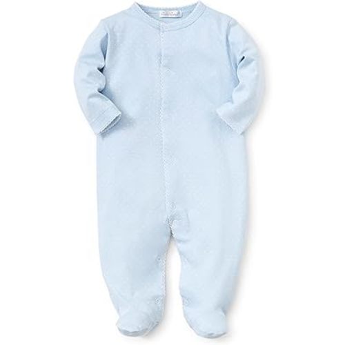 Kissy Kissy Baby Boys and Girls 100% Pima Cotton New Kissy Dots Print Snap Front Footie Pajamas, Newborn to 9 Months