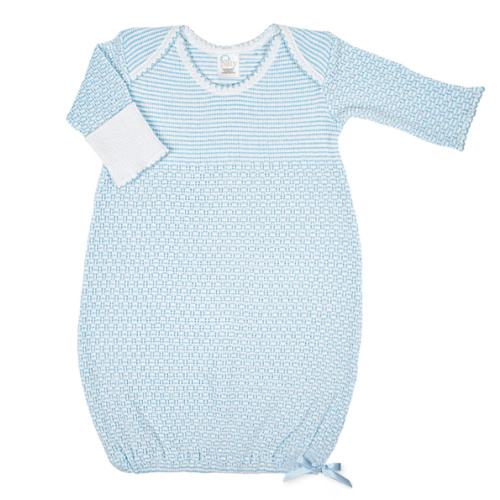 Paty Knit Overlap Shoulder Gown (Solid Color with Bow) #215