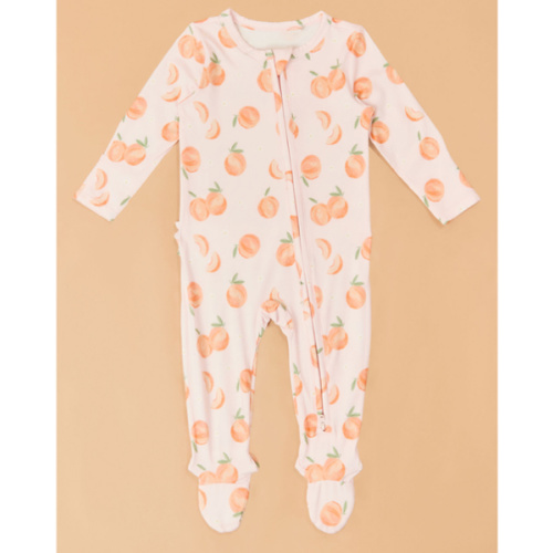 Sweet Peach Ruffle Back Footie